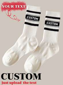 1 Pair Of Customized Crew Socks,Custom Face Socks, Couple Socks,Custom Photo Sock, Custom Printed Socks, Personalized Funny Face Socks, Custom Picture Socks, Put Any Face On The Socks, Anniversary Gift, Valentine Gift, Birthday Gift, Wedding Gift - Multicolor - View 11