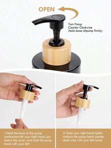 2个装可重复灌装的黑白皂液器按压瓶 - 方便的液体皂液和洗洁精瓶，适用于浴室配件、竹托盘、浴室收纳、家居装饰、家具、浴室装饰、返校季