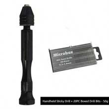 50 piezas Juego de taladro de mano de precisión micro 0.3-3.0mm Brocas helicoidales mini de aleación de aluminio con tornillo de banco para reparación de relojes, joyería, artesanía, manualidades de madera, modelismo de plástico y resina. Kit de herramientas de perforación manual industrial de aleación, regalos navideños útiles para hombres