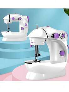 Maquina De Coser Portatil Mini Maquinita Electrica De Costura Altamente Multifuncional Para El Hogar maquina de coser portatil mini electrica costura hogar multifuncional facil uso ligera reparaciones ropa manualidades envio rapido garantia calidad - Lila Púrpura - Ver 2