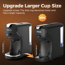 CAFELFFE 3-In-1 Espresso Coffee Machine, 20 Bar Pressure, Compatible With Capsules/NES Original Capsules/Ground Coffee - UK Plug(220-240V) - View 8