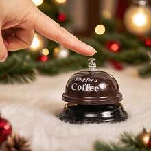 1 个黄色/粉色/咖啡色卡通金属手压服务铃，餐厅呼叫铃，客户接待铃，宠物训练铃，教师铃，游戏铃，接待铃，午餐铃，餐厅酒吧礼宾服务铃。完美的家居装饰必备品