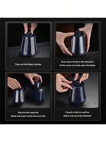 LIPETY 5 In 1 Stainless Steel Vegetable Slicer Cheese Grater, Multifunctional Kitchen Cutter With Powerful Suction Base For Home Restaurant Use - Black - View 7