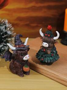 1pc Cute Adorable Devil Christmas Ornament, Home Decor Gift For Christmas Holiday Atmosphere, Resin Figurine Halloween Decor Room Decor Halloween