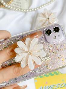 1pc Vintage Daisy Metal Phone Holder: Durable Aluminum Handle, Space-Saving Design, Fashionable, Compatible With All Phones Compatible With IPhone, Android Phone, Gift For Birthday, Family, Friends Push-Pull Phone Grip, Phone Accessories