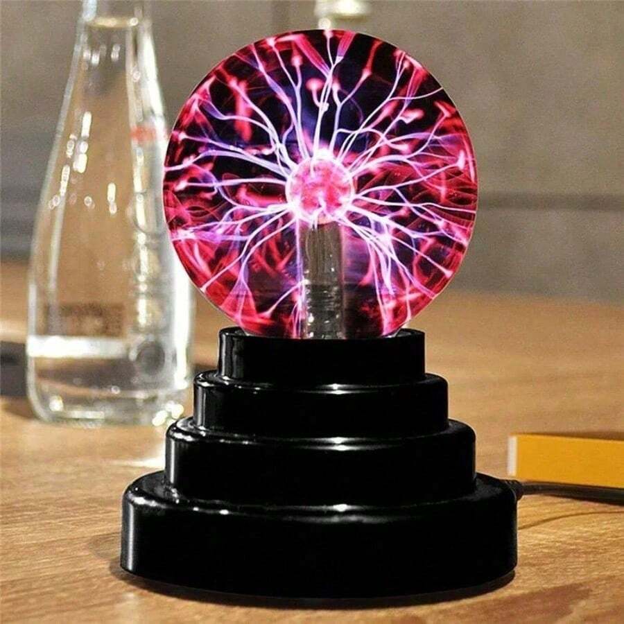 A Plasma Ball Light, 3 Inches, Touch And Sound Activated Lightning Ball, Magical, Interactive, Create Atmosphere, Fun And Scientific Light, Party Props, Handicraft Decoration, Birthday Thanksgiving Christmas Gift USB Plug - 3吋電池-USB - 查看 1