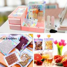 Smell Proof Bags And Resealable Foil Pouch Mylar Sample Bag Great For Party Favor Food Storage Holographic Color (50pcs6x9 Inch) - 6x9 Inch - 查看 3