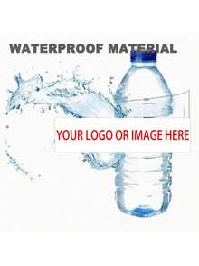 Etichette adesive personalizzabili per bottiglie d'acqua minerale, 500 ml, impermeabili, etichette personalizzate, adatte per decorazioni di celebrazioni, matrimoni, compleanni, feste ed eventi con finitura glitterata, riutilizzabili, bianche con motivo a scacchi, decorazioni per eventi | Etichette glitterate | Etichette adesive, decorazioni per bottiglie d'acqua, adatte per matrimoni, compleanni, affari, di feste, dimensione singola: 21 cm x 5 cm, pronte per un brunch