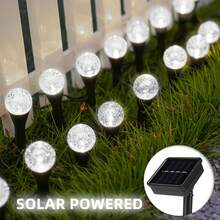 30LED Solar Ground Light Outdoor Waterproof Path Light, Semi-Embedded Wedge Design Suitable For Garden, Lawn, Terrace, Courtyard, Solar Outdoor Lighting Home Decoration - 暖白色 - 查看 6