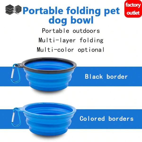 350ml faltbarer tragbarer Haustiernapf, zusammenklappbarer Hunde-/Katzen-Futter- und Wassernapf geeignet für Outdoor-Reisen