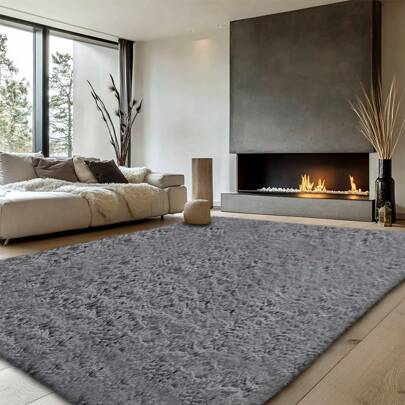 hochflor Flauschiges Gefühl teppich wohnzimmer,übergroßer teppich schlafzimmer, dicker und strapazierfähiger teppich für deko schlafzimmer, schlichter Stil für deko wohnzimmer, Moderner Weicher teppich wohnzimmer flauschigVerschiedene Größen Verfügbar,Elegantes Heimdekoration,Weiche Textur-Matte.