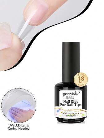 18ML Clear Nail Glue, Need UV Curing, And Long Lasting Nail Gel, Used For DIY Manicure At Home Or As A Gift For Women.