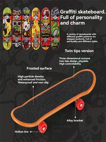 1 件 DIY 手指迷你滑板套装桌面坡道桌滑板游戏手指训练玩具派对互动比赛棋盘游戏生日礼物圣诞礼物（滑板配件款式和颜色随机）