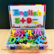 24 piezas/26 piezas Letras inglesas magnéticas Pegatina magnética para refrigerador Pegatina magnética digital para refrigerador Kit de pegatinas de rompecabezas para refrigerador DIY Pegatina de refrigerador de EVA