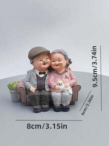 Figuren aus Harz eines älteren Paars mit Hund, handbemalte Skulpturen, die Liebe und Gesellschaft symbolisieren, ideal für verschiedene Räume, perfekt für Innen- und Außendekoration, Geschenk zu Erntedank, Valentinstag, Vatertag und Muttertag, ästhetisches Wohnaccessoire