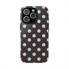 Brown And Blue Polka Dots Two-In-One Anti-Drop Design For Film Cases Phone Case Suitable For Compatible With Iphone16, 15, 14, 13, 12, 11, PRO MAX.PLUS