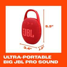 JBL Clip 5 - 超便携、防水防尘蓝牙音箱，强劲低音，专业级音质，集成登山扣，播放时间长达12小时 - 紅色 - 查看 4