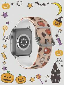 1pc Gingerbread Man Soft Elastic Breathable Comfortable Replacement Watch Band, Compatible With Samsung, Garmin, Honor Smartwatches, 38mm 40mm 41mm 45mm 44mm 42mm 46mm 49mm, Fashionable Casual Multi-Color Silicone Watch Strap Compatible With Apple Watch Ultra Series SE/11/10/9/8/7/6/5/4/3/2/1