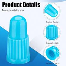 Blue Presta Valve Stem Caps Plastic Bike Tire Caps Air Dust Stem Covers Used On Presta Frenc Valves  Bicycle MTB Mountain  Bike 20 Pack - 藍色 - 查看 2