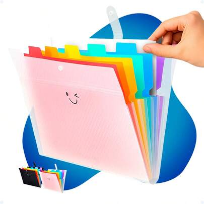 Pasta Sanfonada Organizadora Para Documentos A4 Com Divisórias Porta Arquivos Com Etiquetas Ofício Impermeável