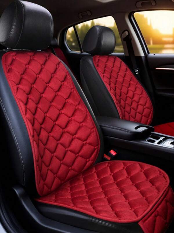 2 perne de spătar pătrate din pluș, calde și groase, anti-frig, confortabile și durabile, universale pentru mașini, berline, SUV-uri