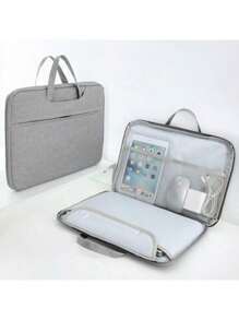 1PC笔记本电脑包11-12/13-13.3/14/15-15.6-16全开合男女大容量公文包便携多功能办公文件包资料会议包笔记本电脑包商务公文包