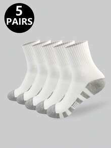 5/10/20/30 Pairs Men's Casual Socks, Mid-Calf Socks, White Socks, Winter Socks, Black Socks, Comfortable, Casual Sports, 2 Styles Available (Thin/Thick), Size: (35~39) (39~42) - Multicolor - View 2