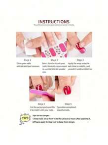 10张大理石纹美甲贴纸套装 - 女士和女孩自粘全包美甲贴纸，一次性全覆盖指甲油贴片，DIY美甲必备美甲用品 - 彩色 - 查看 4