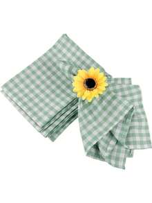 2/6/12/240pcs Casual Fresh Plaid Napkins, Skin-Friendly Absorbent Reusable Washable, Suitable For Living Room, Dining Room, Party, Daily Home Decor