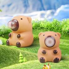 1/2/3个装可爱水豚玩具吹泡泡挤压玩具 - 柔软减压球 | 泡泡捏捏乐软玩具 | 放松减压挤压球 - 彩色 - 查看 3