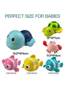 4/3/2/1 Pc Bath Toys, Baby Bath Toys For Toddlers 1-3, Floating Wind-Up Toys Swimming Pool Games Water Play Set Xmas Gift For Bathtub Shower Beach Infant Toddlers Kids Boys Girls Age 1 2 3 4 5 6 Years - Multicolor - View 16