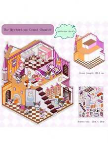 Sanrio 3D Sanrio Miniature Scene Stickers For Stress Relief, DIY Handmade Time-Killing Scrapbooking Stickers & Toys, School Supplies, Back To School
