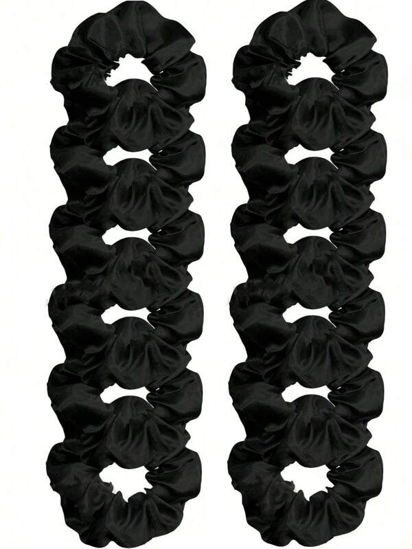 12 piezas Scrunchies de satén, bandas elásticas sedosas, lazos de pelo sólidos y delgados, sujetadores de coleta para mujeres y niñas, accesorios y decoraciones para el cabello, de vuelta a la escuela para uso diario de estudiantes, sujetadores de coleta, lazos de pelo tipo scrunchie