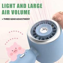 Uroczy, przenośny wentylator turbo, akumulatorowy, ręczny wentylator z 3 prędkościami, osobisty, ręczny wentylator turbo, USB-C, smycz w zestawie, miniaturowe wentylatory kieszonkowe dla kobiet, mężczyzn, do makijażu, podróży, biura, do użytku na zewnątrz