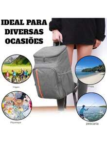 Thermal Backpack Cooler Capacity 23L Waterproof Portable Picnic Hot Cold Ref MM.Loja - 黑色 - 查看 5