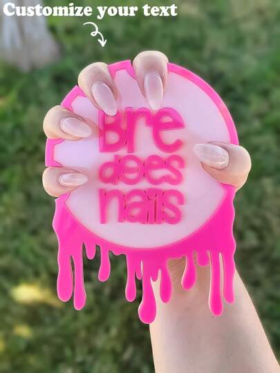 Personalização de disco Nailfie com gotejamento em forma de coração, acessório para fotos de unhas do Dia dos Namorados, marca d'água física 3D, ferramentas para manicure, presente para manicure: disco Nailfie com gotejamento, lima de corte a laser, acessório para nail art SVG, lima para acessórios de fotografia, lima de corte digital, marca d'água física 3D