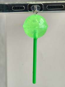 1pc Colorful Resin 3D Candy Lollipop Anti-Dust Plug Phone Charm Pendant, Suitable For Type C & Lightning Ports