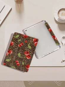 Leopard Bow Cherry Pattern IPad Case, Compatible With Ipad Air 4/5 (10.9 Inch), IPad 7/8/9 (10.2 Inch) With Apple Pencil Slot, Also Fits Tab S6 (10.4 Inch), Tab A7 Lite (8.7 Inch), Leather Protective Cover, Ideal For Back To School, Valentine's Day, New Year Gifts - Multicolor - View 4