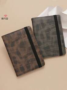 Leather Passport Holder, Document Bag Card Holder, RFID Anti-Theft Passport Cover, Portable Multi-Function Passport Bag - Multicolor - View 2