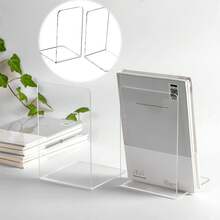1/4/6 cái chặn sách bằng Acrylic, chặn sách trong suốt cho kệ, sắp xếp chặn sách trong suốt, giá đỡ sách trang trí, chặn sách cho văn phòng, trường học, sắp xếp máy tính để bàn, kệ sách, sách nặng, đĩa CD, tệp, trò chơi điện tử - Nhiều màu - Xem 1