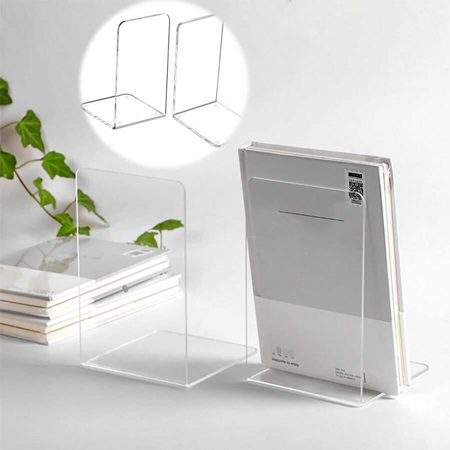 1/4/6 cái chặn sách bằng Acrylic, chặn sách trong suốt cho kệ, sắp xếp chặn sách trong suốt, giá đỡ sách trang trí, chặn sách cho văn phòng, trường học, sắp xếp máy tính để bàn, kệ sách, sách nặng, đĩa CD, tệp, trò chơi điện tử - Nhiều màu - Xem 1