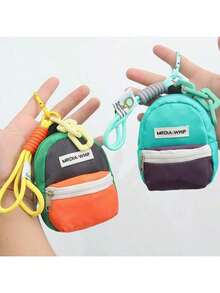 1pc Colorful Dopamine Mini Purse Organizer, Zippered Women's Key Bag, Hanging Bag, Crossbody Bag, Cartoon Pattern Small Purse Bag Pendant, Accessories, Women's Gift Essentials, Money Purse, Mini Purse Purse, Coin Purse, School Bag Pendant, Backpack Pendant, Best Thanksgiving, Valentine's Day, Halloween Gifts - Multicolor - View 2