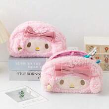 Sanrio 1pc  Plush Lamb Style Pen Bag, Cute & Capacious Cartoon Stationery Pouch, High-Quality Stationery Box/Pencil Case/Cosmetic Bag/School Supply, Back To School Series,Back To School,School Supplies,Pencil Pouch,School Bag - Multicolor - View 8