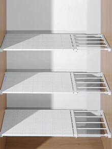 3 Pieces Widened Adjustable Hole-Free ABS+TPR Modular Storage Shelf Industrial Style Telescopic Non-Slip Design (Heavy Duty Load-Bearing Multi-Scene Storage) Storage Partition Kitchen Partition Board Closet Bathroom RV God (Housewarming Gift/Christmas Season/Four Seasons Travel Gear) - Multicolor - View 2