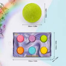 女士奢华沐浴球礼品套装，6/8/12 件有机精油浴盐，手工制作的 Spa 泡腾浴球，适合送给她/他、女士、妻子、妈妈、生日、情人节、派对、母亲节/父亲节的放松礼物 - 彩色 - 查看 5