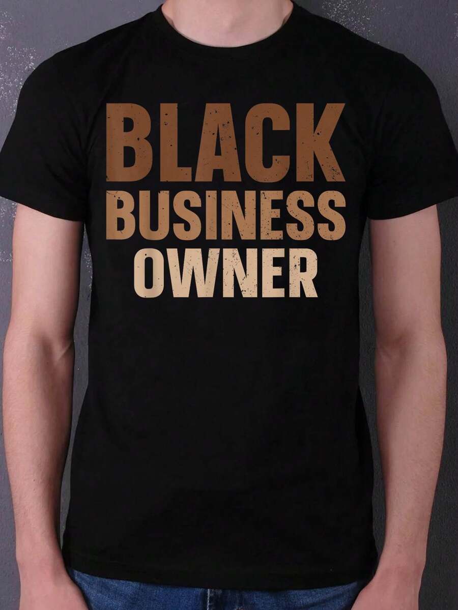 Empowering Black Business Owners Globall, Clic T- Shirt, Great For Layering, Perfect For A More Casual Day At Work, Combining Style And Comfort,100 Percent Cotton Shirts, Black Street Graphic Tees, Men's T-Shirt, Funny Graphic Vintage T Shirts,S-XXXL,Fall Clothes,Halloween Clothes - màu đen - Xem 1