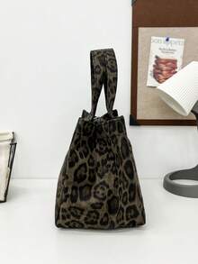 1 件豹纹手提包午餐袋，便携轻便，适合户外、旅行、餐具和食物储存便当盒午餐袋女士冷藏袋学校午餐盒