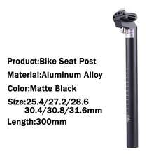 Tubo de sillín de bicicleta de 300mm, tubo de sillín de bicicleta de montaña, aleación de aluminio, tubo de sillín integrado de 25 4 27 2 28 6 30 4 30 8 31 6mm, poste de sillín MTB - Negro - Ver 4