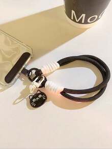 Móc khóa hình cá tối giản đen trắng, dây đeo ốp điện thoại dạng lưới, dây đeo cổ tay. - Nhiều màu - Xem 3