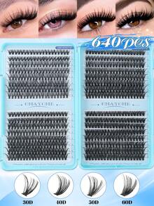 Bộ 640/800 kẹp uốn mi D-Curl cỡ lớn, sổ đựng mi cỡ lớn, bộ nối mi 10D+20D+30D+40D+50D+60D+80D/50D+60D+80D+100D trang điểm mắt tự nhiên, 10-16 sợi mi giả tổng hợp chống thấm nước, bộ mi 3D riêng lẻ, nhỏ gọn và có thể tái sử dụng, thích hợp cho các hoạt động hàng ngày, kỳ nghỉ, trang điểm hàng ngày, cosplay, trang điểm toàn diện và sử dụng hàng ngày, mi giả dạng chùm, mi riêng lẻ, mi giả. - D - Xem 12